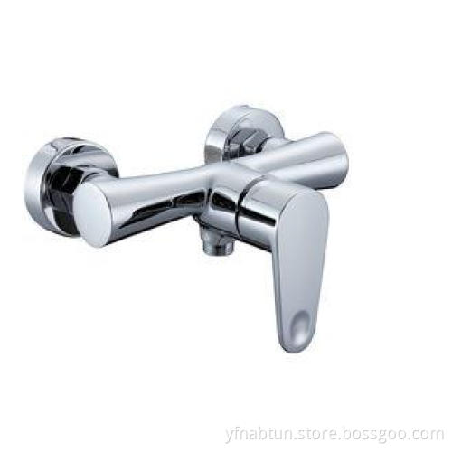 Contemporary Wall Mounted Two Hole Bathroom Faucet , Polish